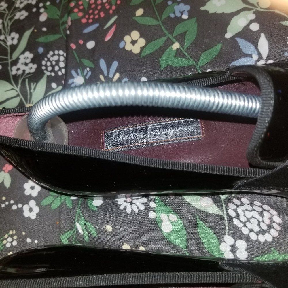 Salvatore Ferragamo Black Patent Leather Bryden Loafers